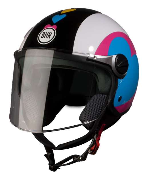 BHR 33450 Casco Moto Demi-Jet Modelo 801 con Linea One Verde Opaco M